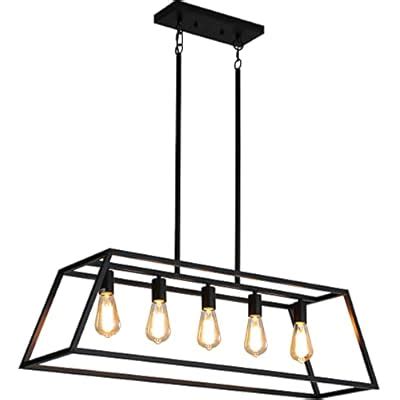 Buy Black Kitchen Island Lighting, 5-Light Farmhouse Chandeliers ...