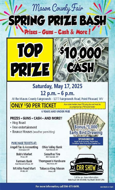 2025 Mason County Spring Prize Bash, 1277 Fairground Rd, Point Pleasant ...
