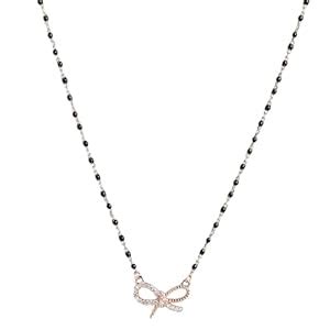 Buy ZAVYA 925 Sterling Silver Cubic Zircon Studded Bow Rose Gold Plated ...