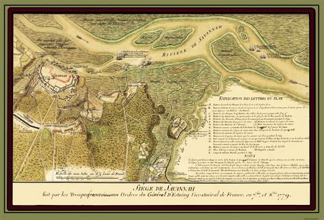 Historic Revolutionary War Map - Savannah Georgia Siege - Ozanne 1779 ...
