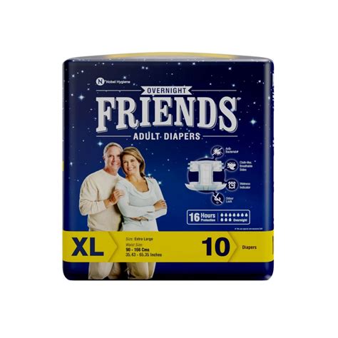Friends Overnight Adult Diapers Tape Style XL, 10 Count యొక్క ఉపయోగాలు ...