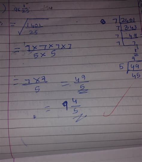find the square root of 96 1/25 - Brainly.in