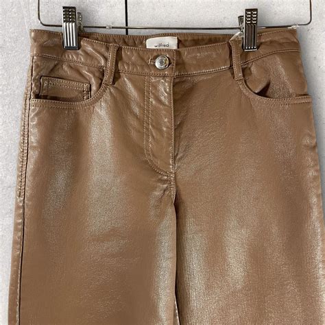 Aritzia Wilfred Melina Faux Leather Pants Brown | Ubuy India