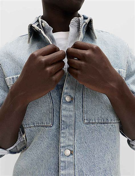 Buy Pure Cotton Denim Overshirt at Marks & Spencer