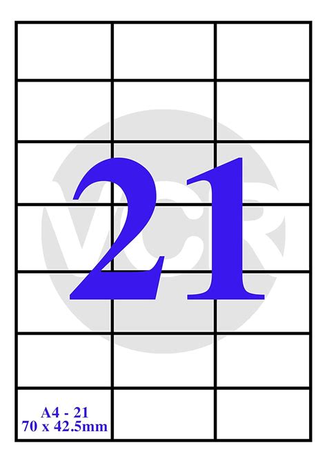 VCR A4 Size White Self Adhesive Label/Sticker for Printer (Inject ...