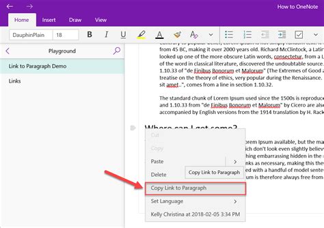 Image result for Link Paragraphs in OneNote