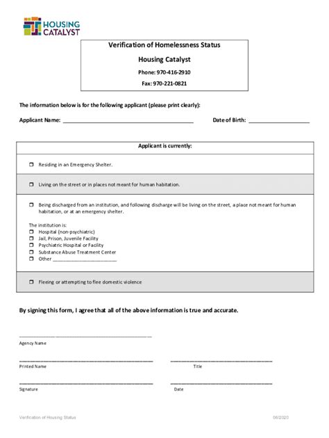 Fillable Online HOUSING CATALYST Return to Personal Declaration ...