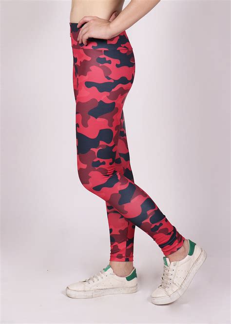 Scarlet Camo Tights - Yogue Activewear