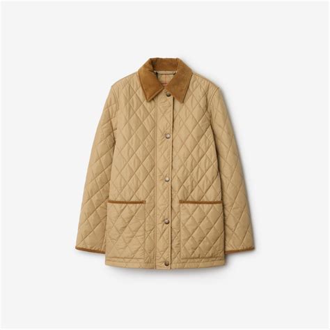 Quilted Nylon Barn Jacket in Flax/sand - Women | Burberry® Official
