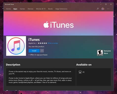 iTunes ya está disponible en la Microsoft Store de Windows 10
