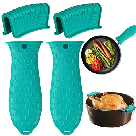 TecoKart® 4 Pcs Silicone Handle Grips for Cast Iron Tawa - Skillet ...