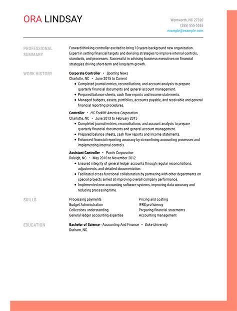 Accounting Resume Objectives Examples