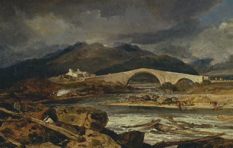 Wallpaper the sky, landscape, mountains, clouds, bridge, river, home ...