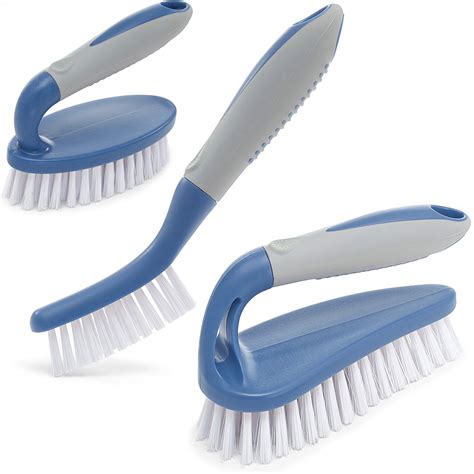 Buy Scrub Brush Set of 3pcs - Cleaning Shower Scrubber with Ergonomic ...