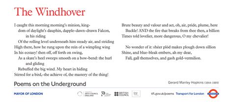 The Windhover – Poems on the Underground