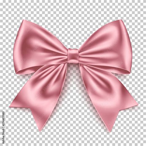 Realistic pink bow isolated on transparent background. Stock Vector ...