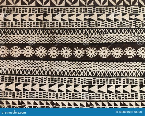 Authentic Traditional Pacific Islands Tapa Cloth Pattern Stock Photo ...