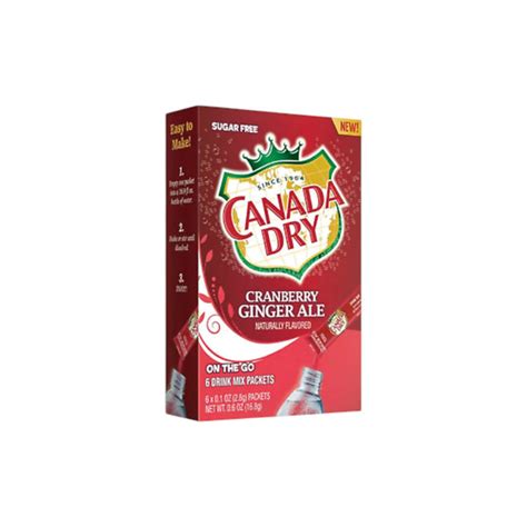 CANADA DRY Cranberry Ginger Ale (sugar free) Drink Mix(6 packets ...
