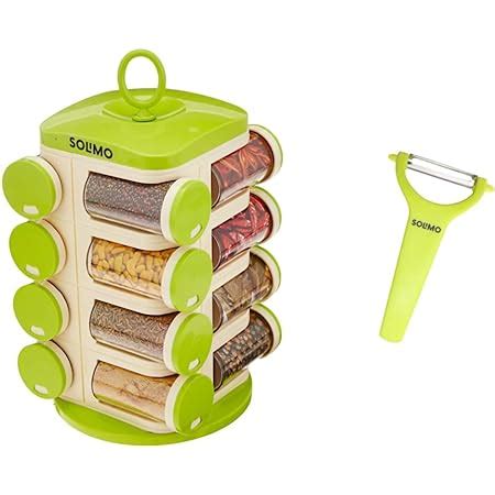 Buy Amazon Brand - Solimo Revolving Plastic Spice Rack set (12 pieces ...