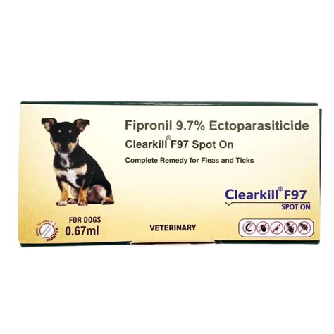 Clearkill F97 Spot On for Dogs, Flea and Tick Treatment (Fipronil Spot ...