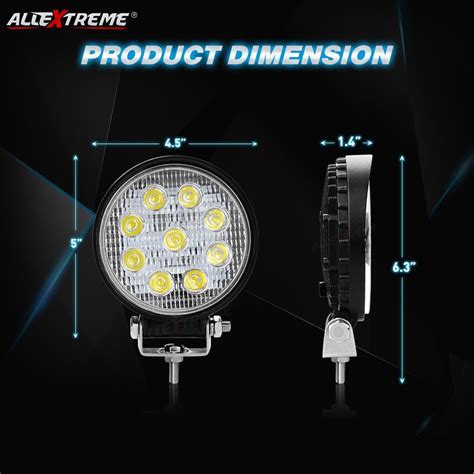 Allextreme EX4RNF2 9 LED Round Fog Light 4 Inch Waterproof Flood Lamp ...
