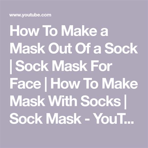 Image result for Sock Mask Tutorial
