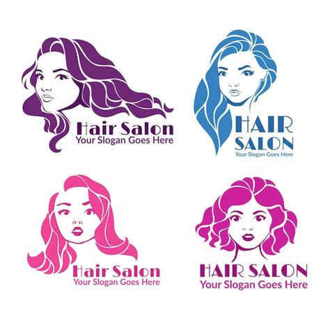 Flat-hand drawn hair salon logo collection | Free Vector