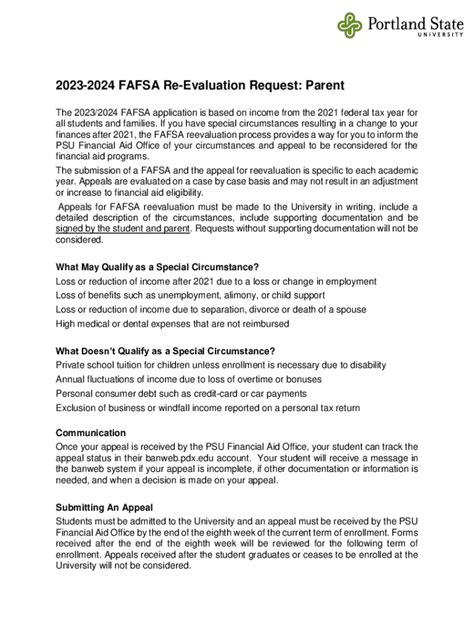 Fillable Online 2022-2023 Parent Re-Evaluation Request - PSU Single ...