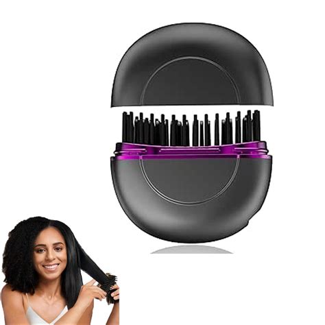 Abhsant Mini Hair Straightener, Wireless Straightening Brush, Quick ...