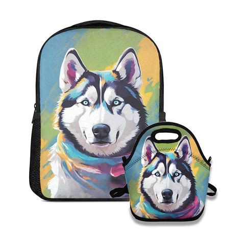 Siberian Husky Backpack and Lunch Bag Set | Siberian Husky School Bag ...