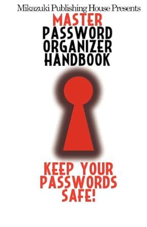 Amazon.in: Buy Master Password Organizer Handbook: Keep Your Passwords ...