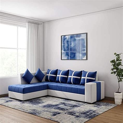 Torque Jamestown LHS L Shape Sofa Set 6 Seater Left Side Blue | Premium ...
