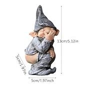 1pc Garden Gnome Outdoor Statue, Naughty Knome Figurine Lawn Ornament ...