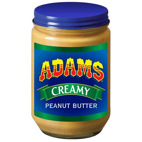 Adams 100% Natural Creamy Peanut Butter, 500g/17.5 oz. Jar | Caffeine ...