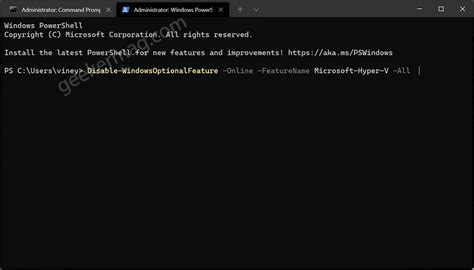 Disable Hyper-V PowerShell 的图像结果