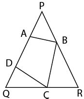 [Solved] In the given figure, PQR is a triangle and quadrilateral ABCD ...