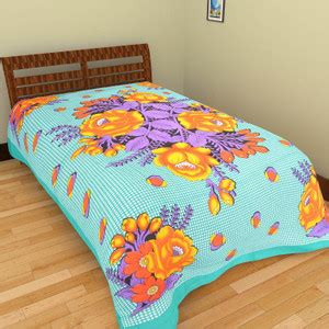 GRJ India Cotton Single Flat 104 TC Abstract Bedsheet - Buy GRJ India ...