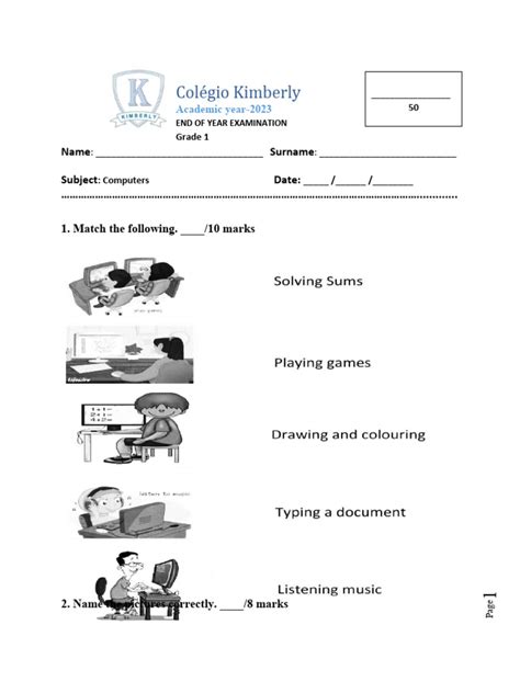 Image result for Class 1 Computer Test