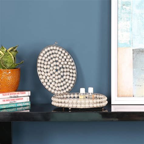 Buy Pearl Round Trinket Box from Home Centre at just INR 1195.0