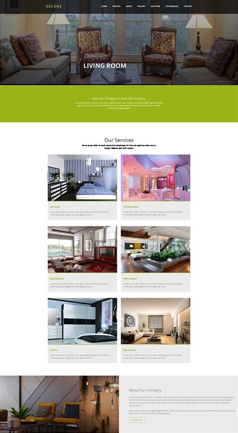 HTML5室内装修设计公司网站模板 - 素材火