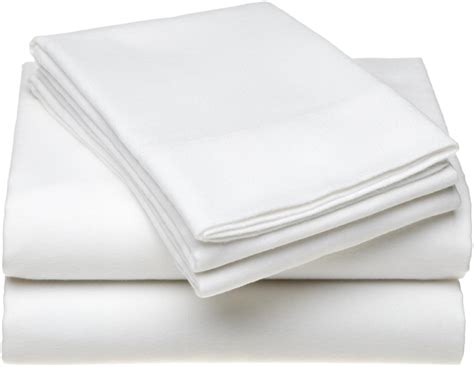 Buy Pinzon Lightweight Cotton Flannel Sheet Set - Queen, White Online ...