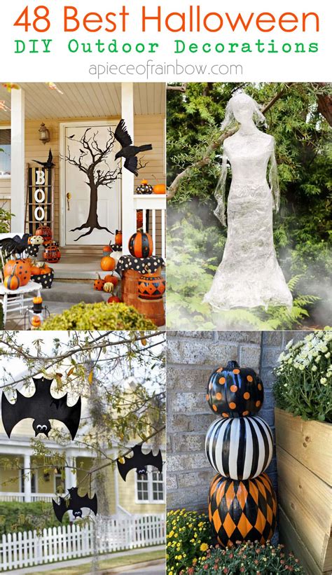 48 Best Easy DIY Halloween Outdoor Decorations - A Piece Of Rainbow