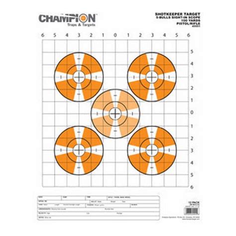 Champion Traps and Targets Shotkeeper Sightin Scope Target, 12-Pack ...