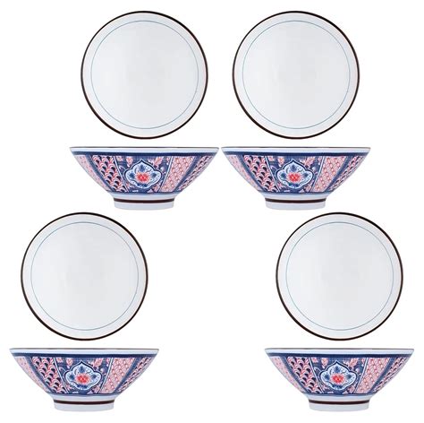 Buy WOODTULA Porcelain Bowls for Ramen, Pho, Udon Korean Large Ceramic ...