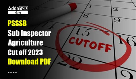 PSSSB Sub Inspector Agriculture Cut off 2023 Download PDF