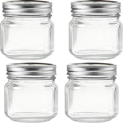 Amazon.com: Kerr Wide Mouth Half-Pint Glass Mason Jars with Lids and ...