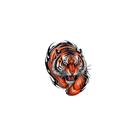 Tiger head tato logo scary tiger face illustration white background ai ...