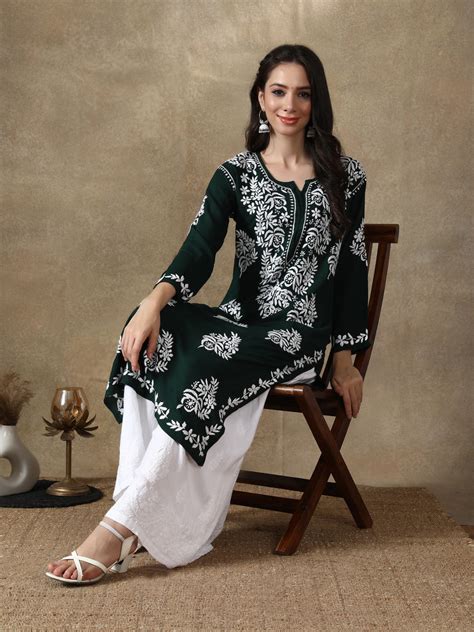 Seva Chikan Hand Embroidered Modal Cotton Lucknowi Chikankari Kurta