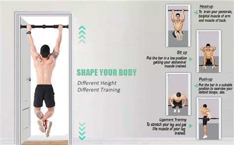 Strauss Chin Up Door Bar | Pull Up Bars for Home Workout with Palm Pad ...