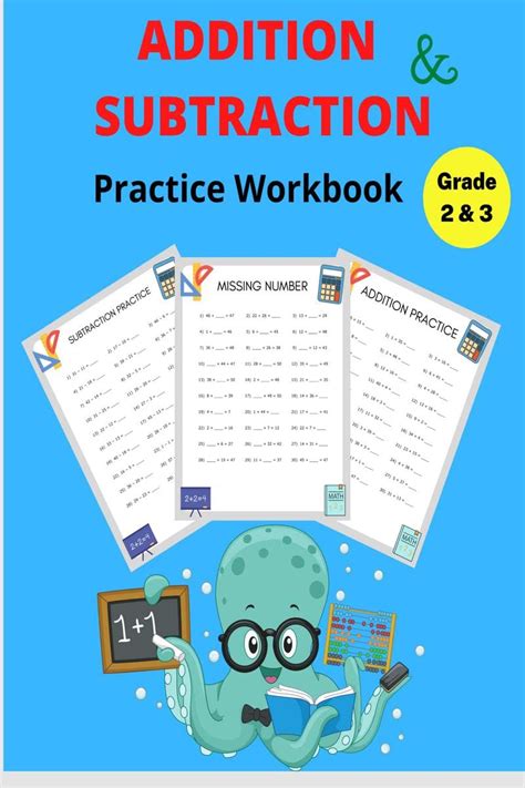 Addition and Subtraction Practice Workbook Grade 2&3 : Math Worksheets ...